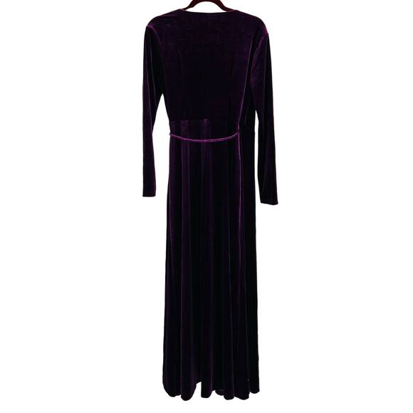 LULU'S Sz S Jacinda Plum Purple Velvet Wrap Maxi Evening Party Dress NEW B33 - Picture 3 of 8
